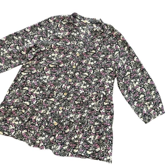 Entro Womens multicolor babydoll top, tiered, floral, size Large - Picture 1 of 7